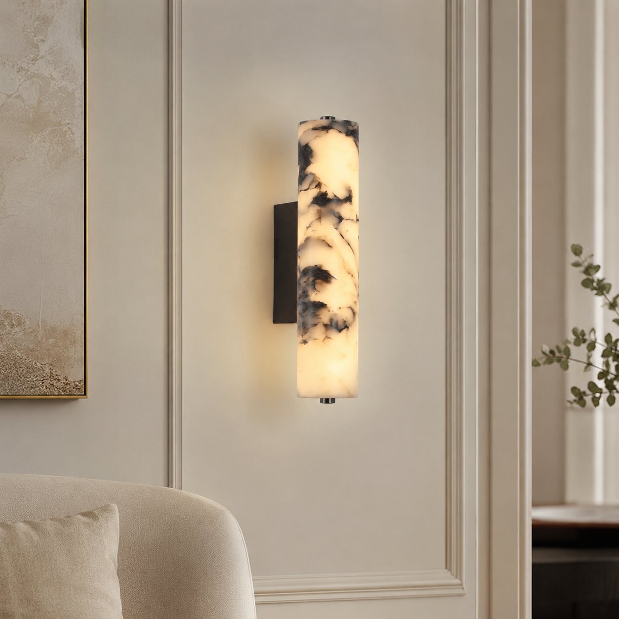 The Plinth backlit marble column wall light — Selden Home (7)