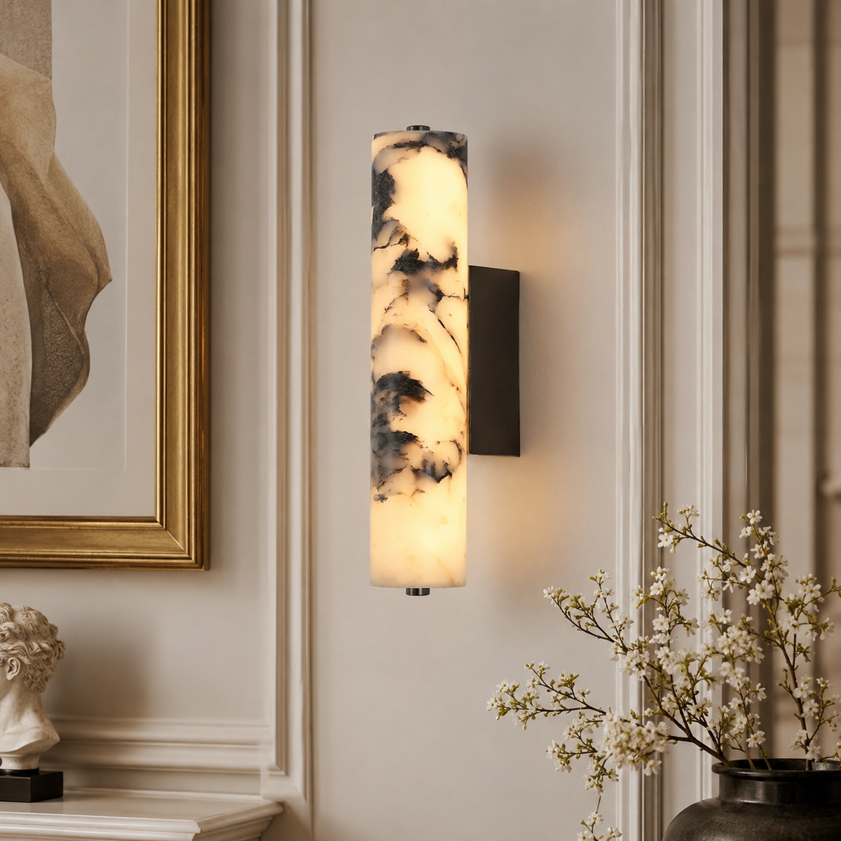 The Plinth backlit marble column wall light — Selden Home (5)