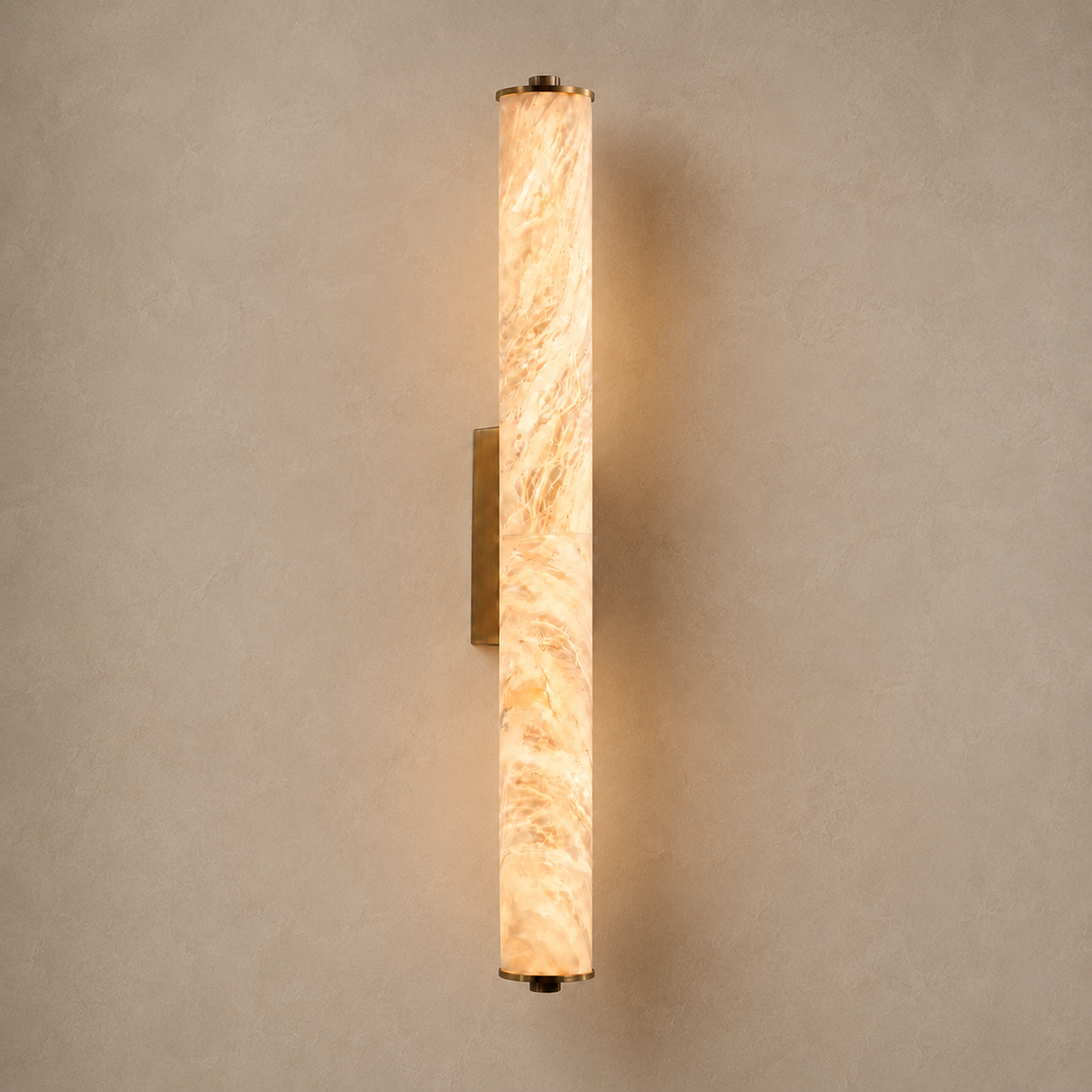 The Quill marble up-and-down wall light on a copper body — Selden Home