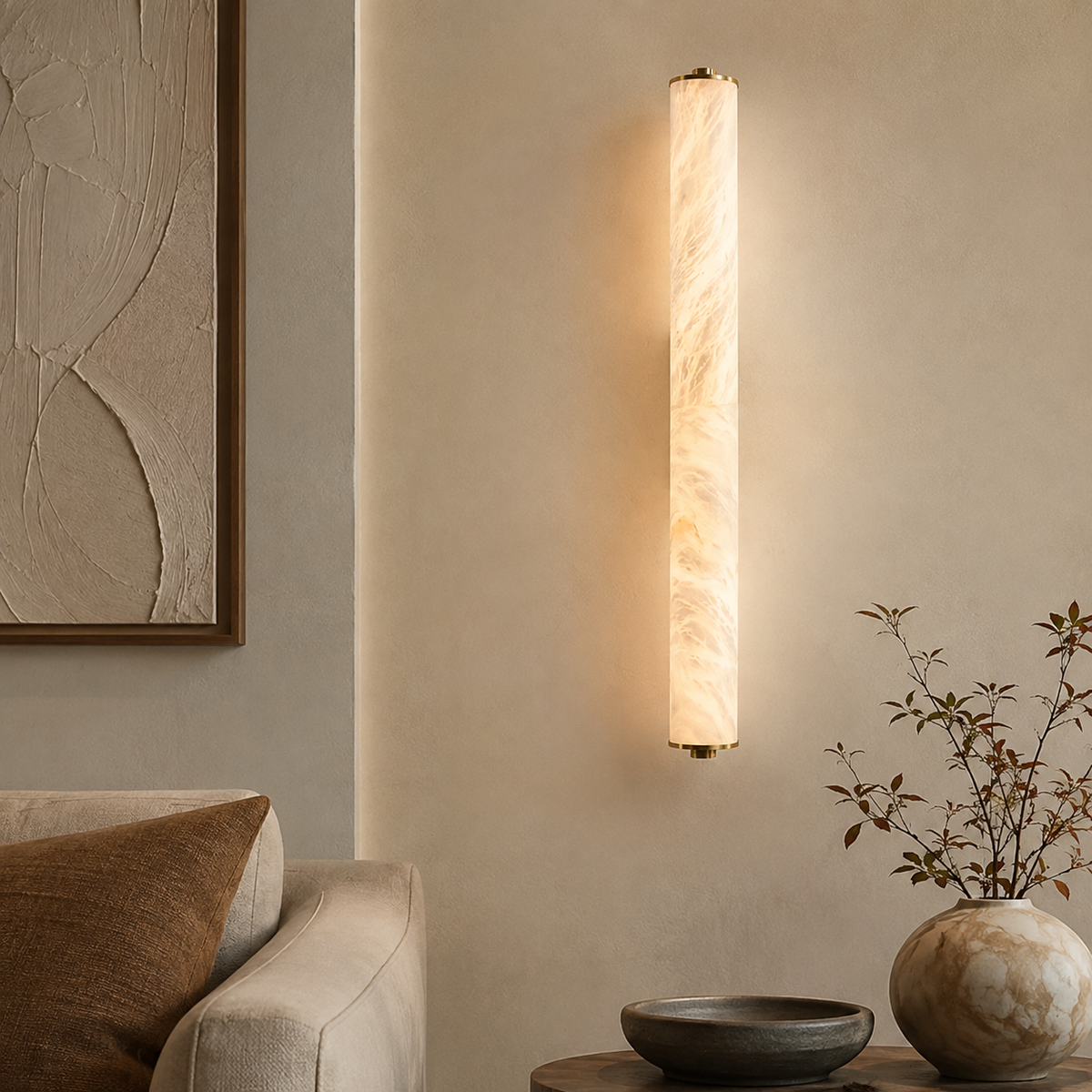 The Quill marble up-and-down wall light on a copper body — Selden Home (7)