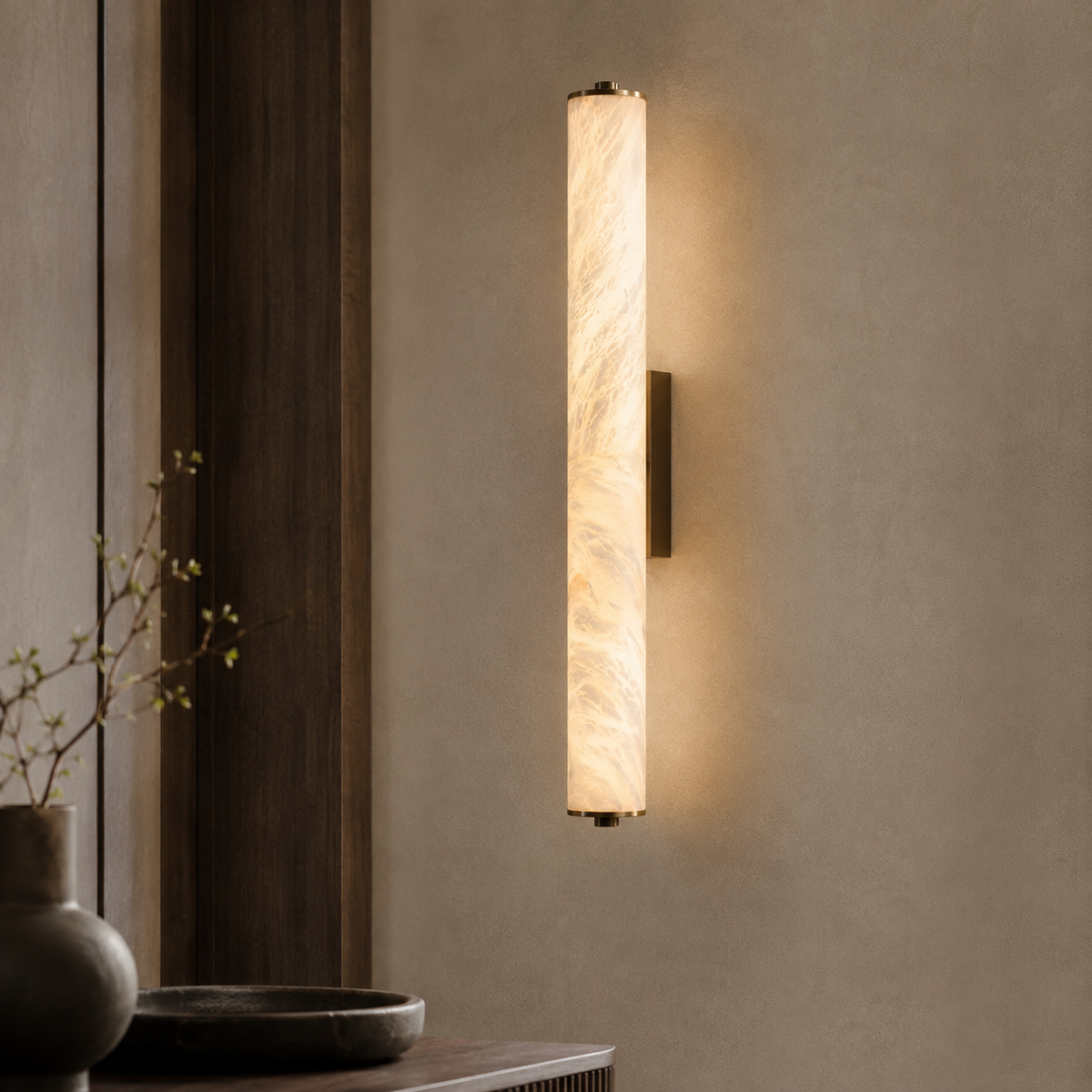 The Quill marble up-and-down wall light on a copper body — Selden Home (4)