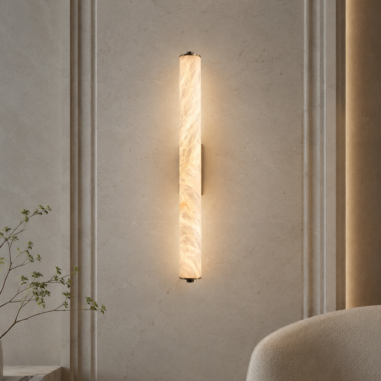 The Quill marble up-and-down wall light on a copper body — Selden Home (5)