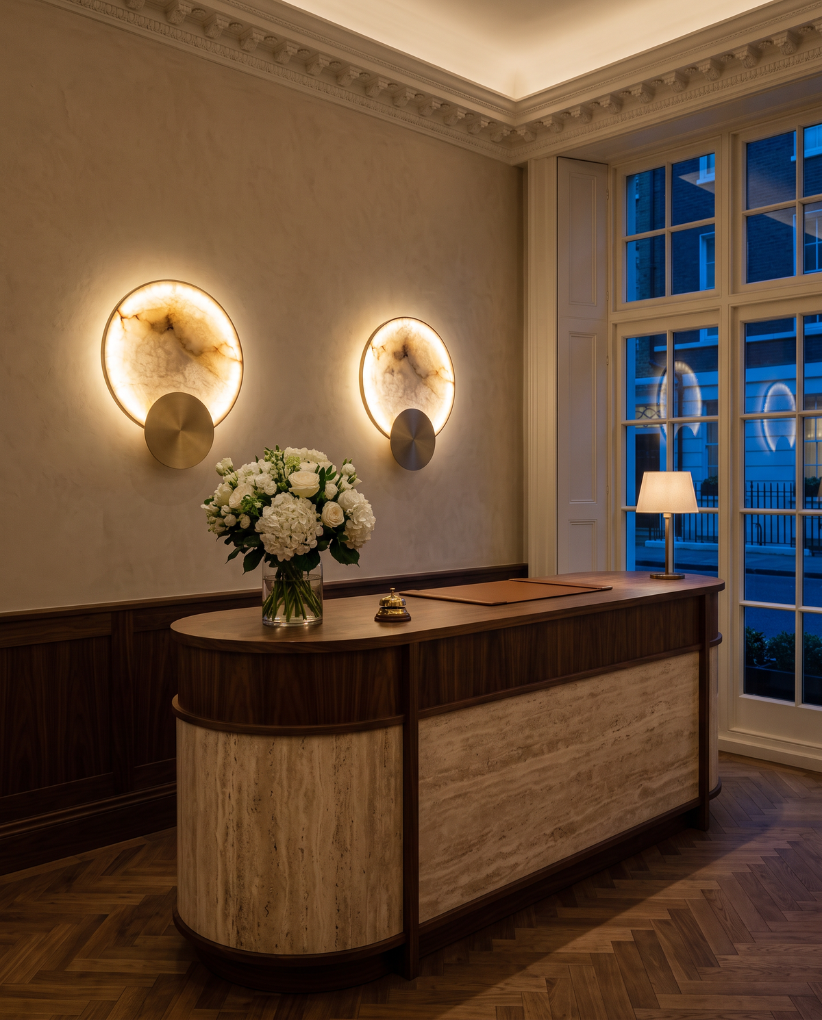 The Eclipse marble wall light – Mayfair boutique hotel