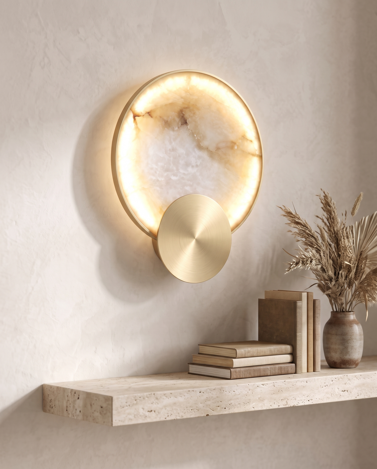The Eclipse marble wall light – Close-up detail