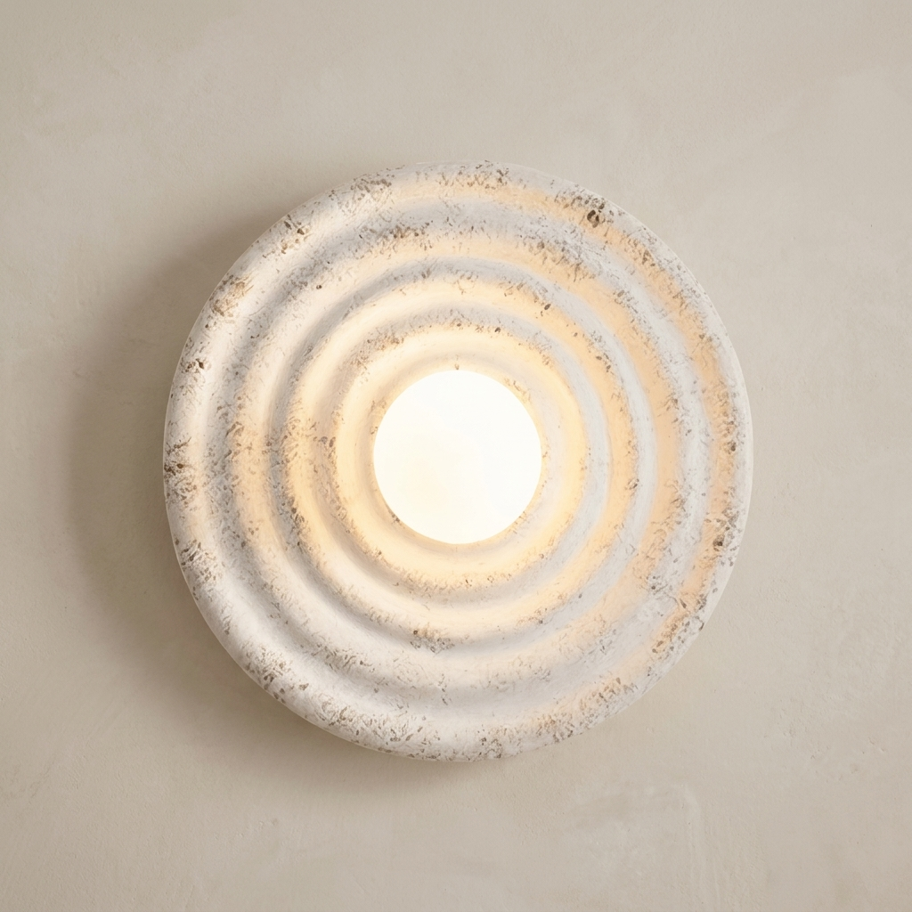 The Heirloom, vintage wall light with an opal globe set in antique-white rings — Selden Home product photography