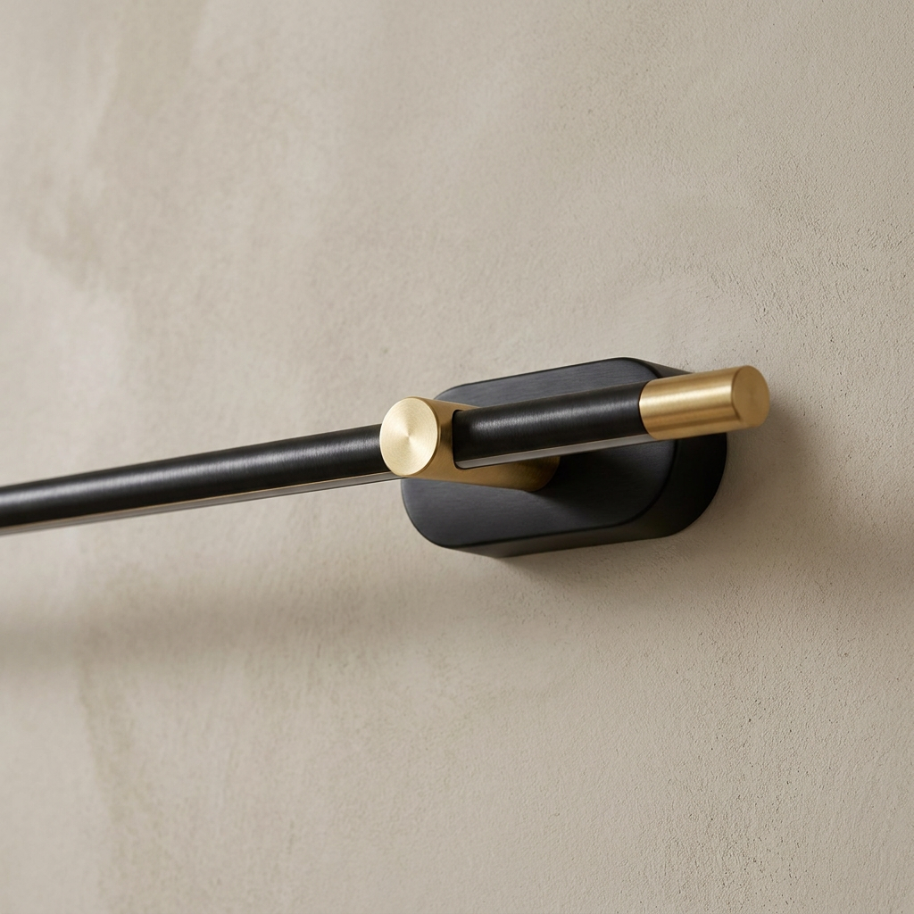 The Baton, close-up of black rechargeable linear wall light touch dimmer — Selden Home product photography