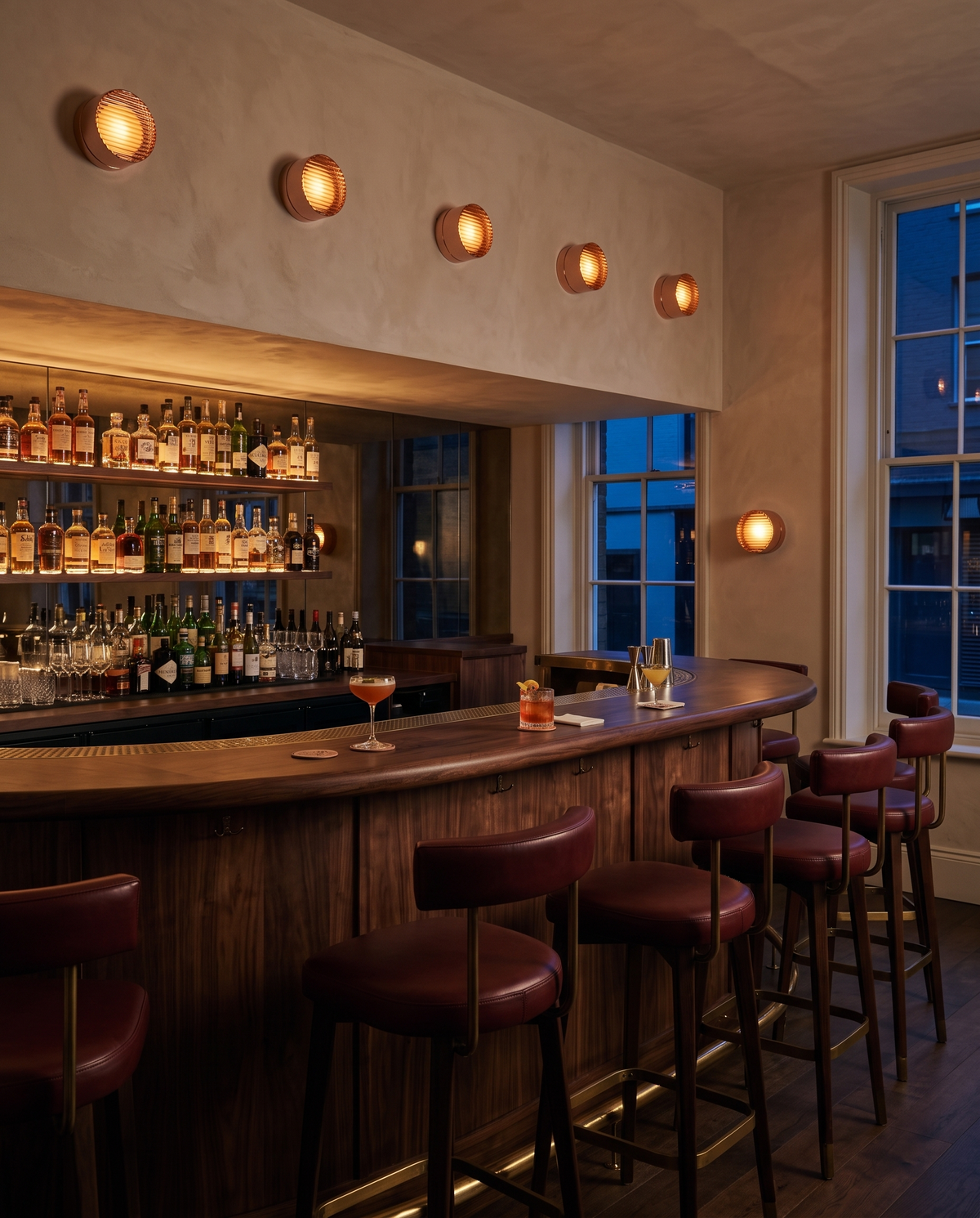 The Halo glass wall light – Soho cocktail bar