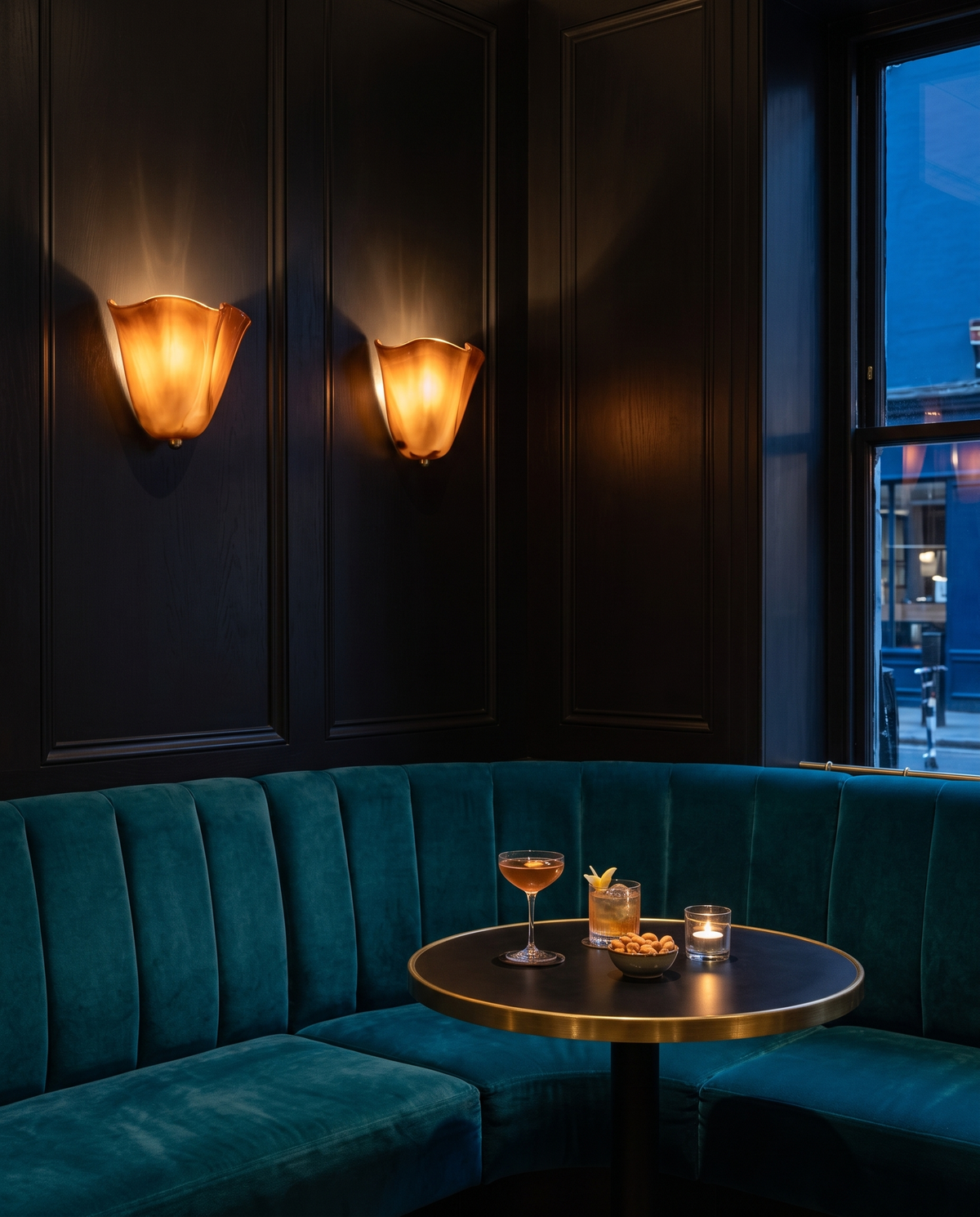 The Petal glass wall light – Soho cocktail bar