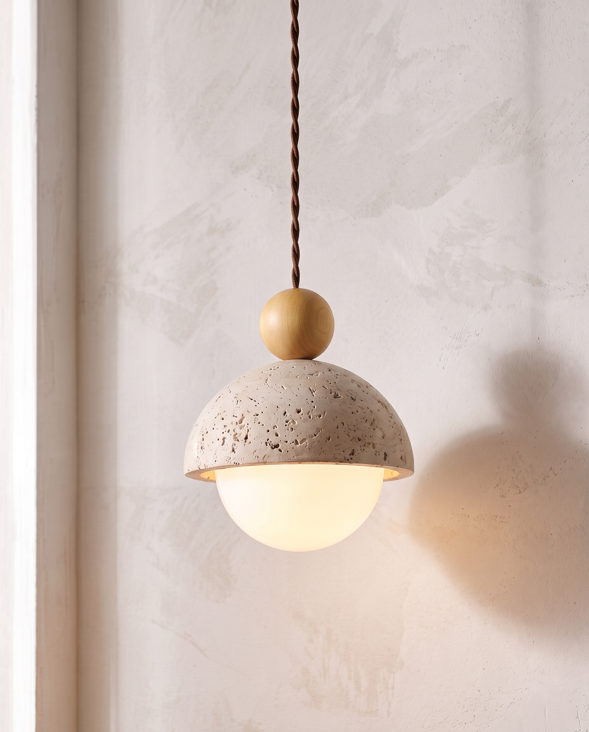 The Acorn Pendant with the Honey wooden bead