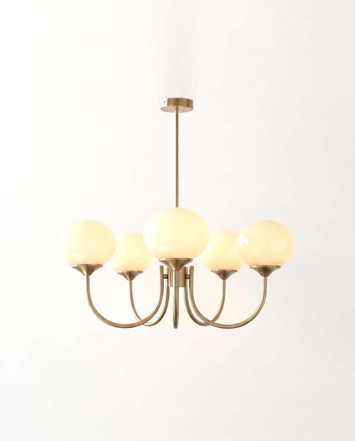 The Bonbon Chandelier in Brass & Cream