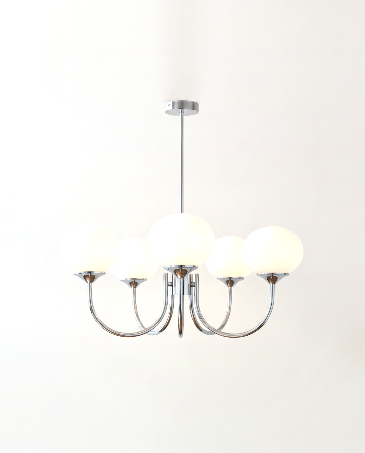 The Bonbon Chandelier in Chrome & Opal