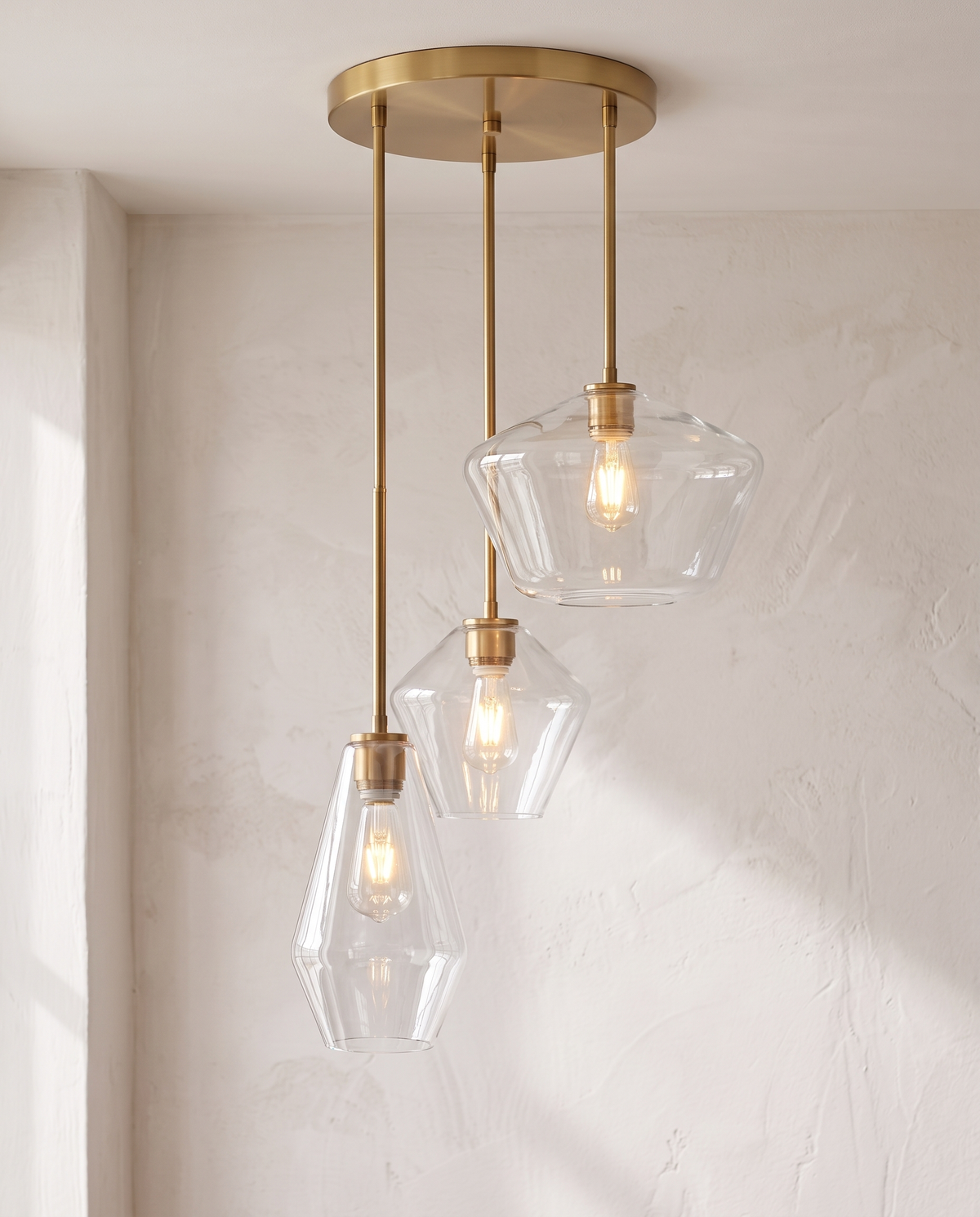 The Carafe Cluster of Three, clear glass