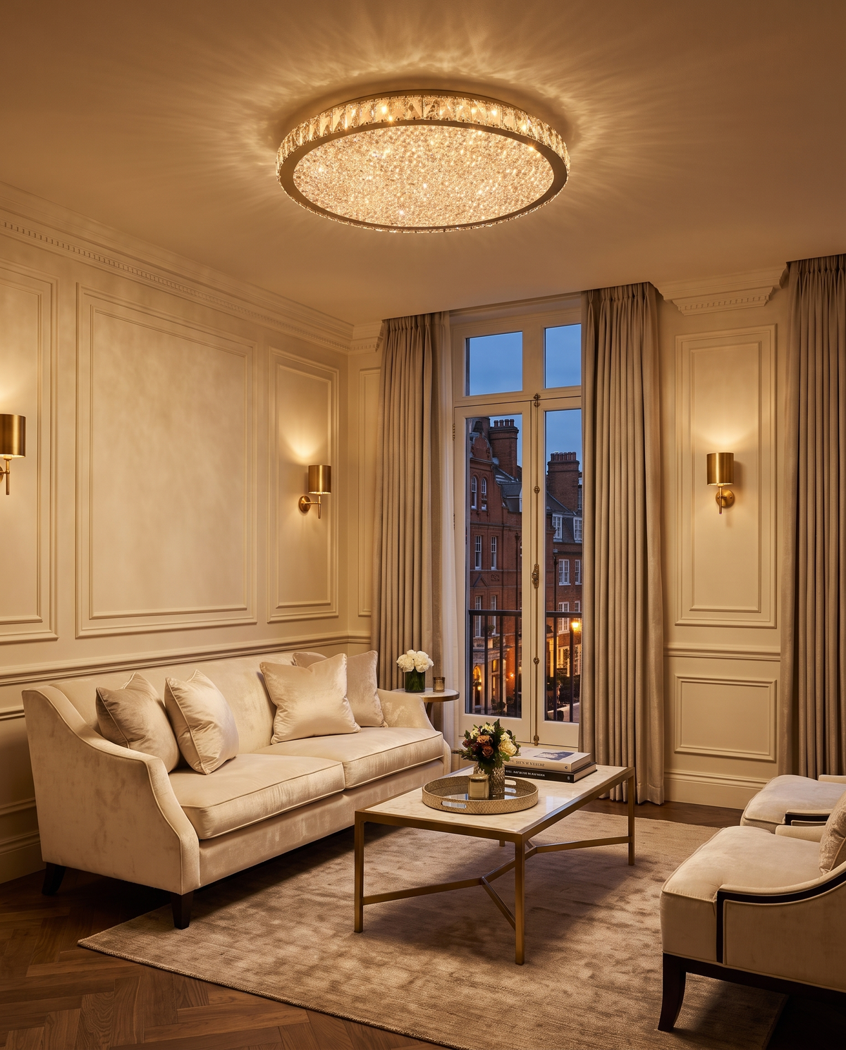 The Coronet in Champagne in a hotel suite