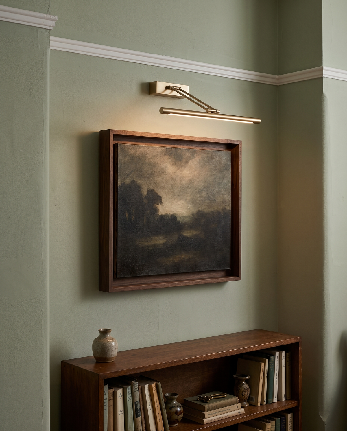 The Gallery with the Long Arm over a deep box-framed canvas
