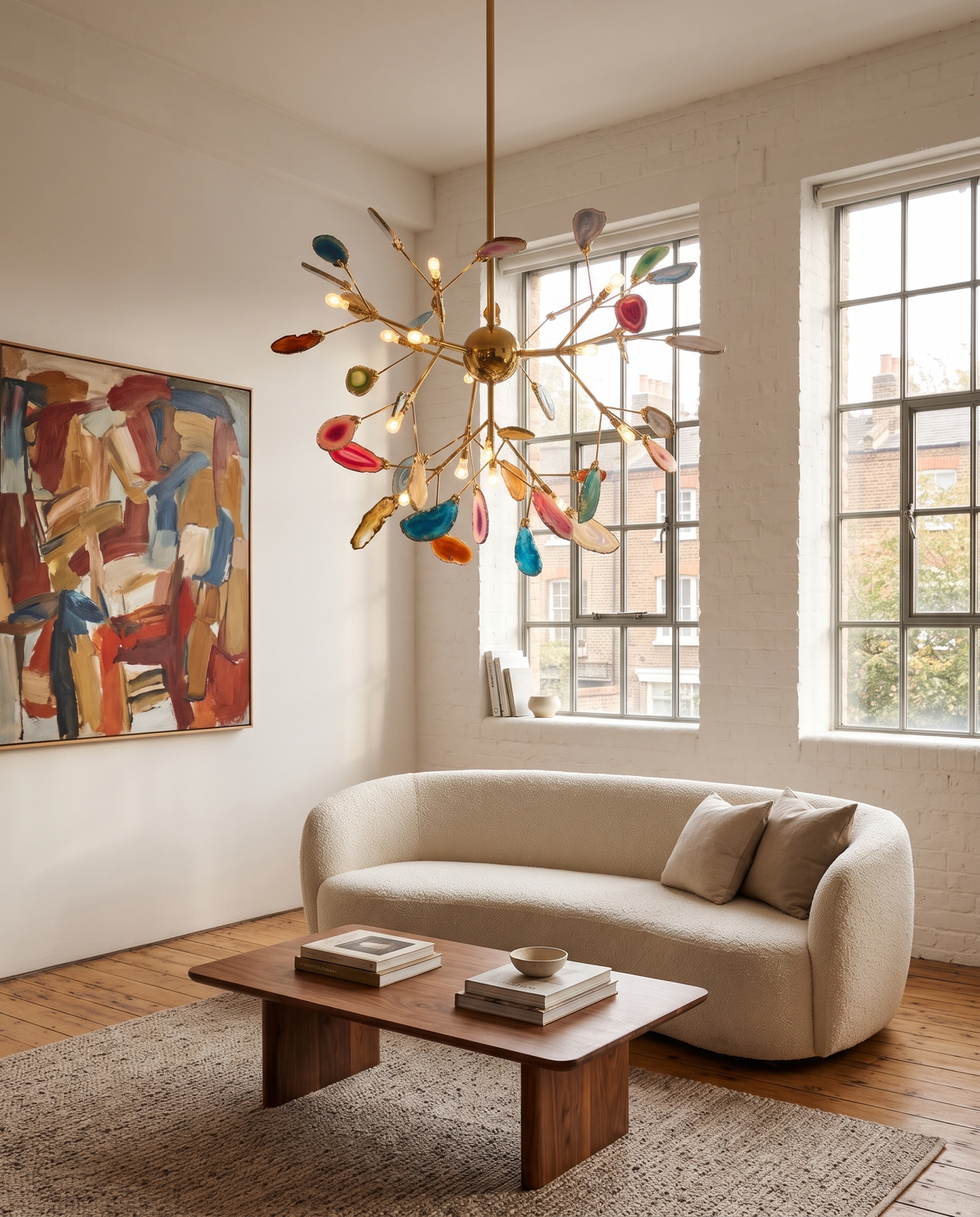 The Geode in a London warehouse apartment living room