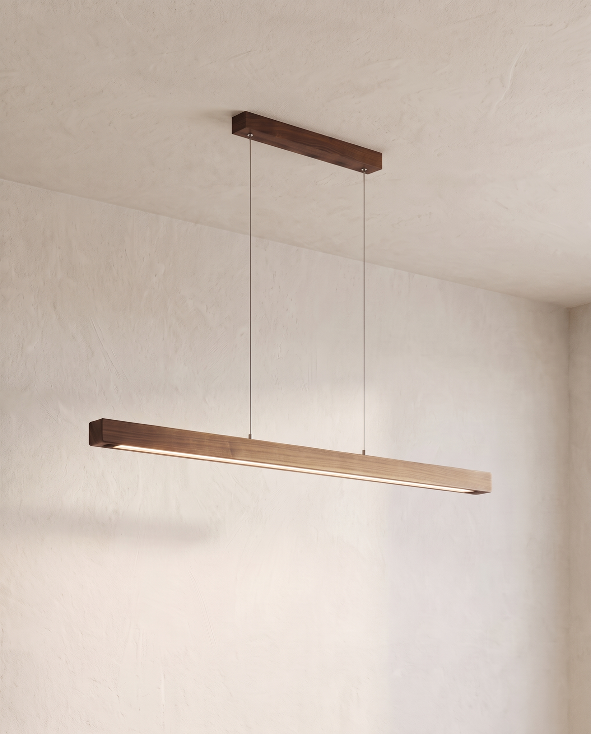 The Joist Pendant – 120 cm, Dark Wood, linear LED pendant