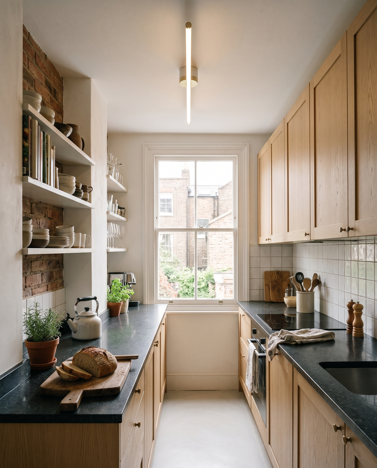 The Lath in Chalk over a galley kitchen in a London flat