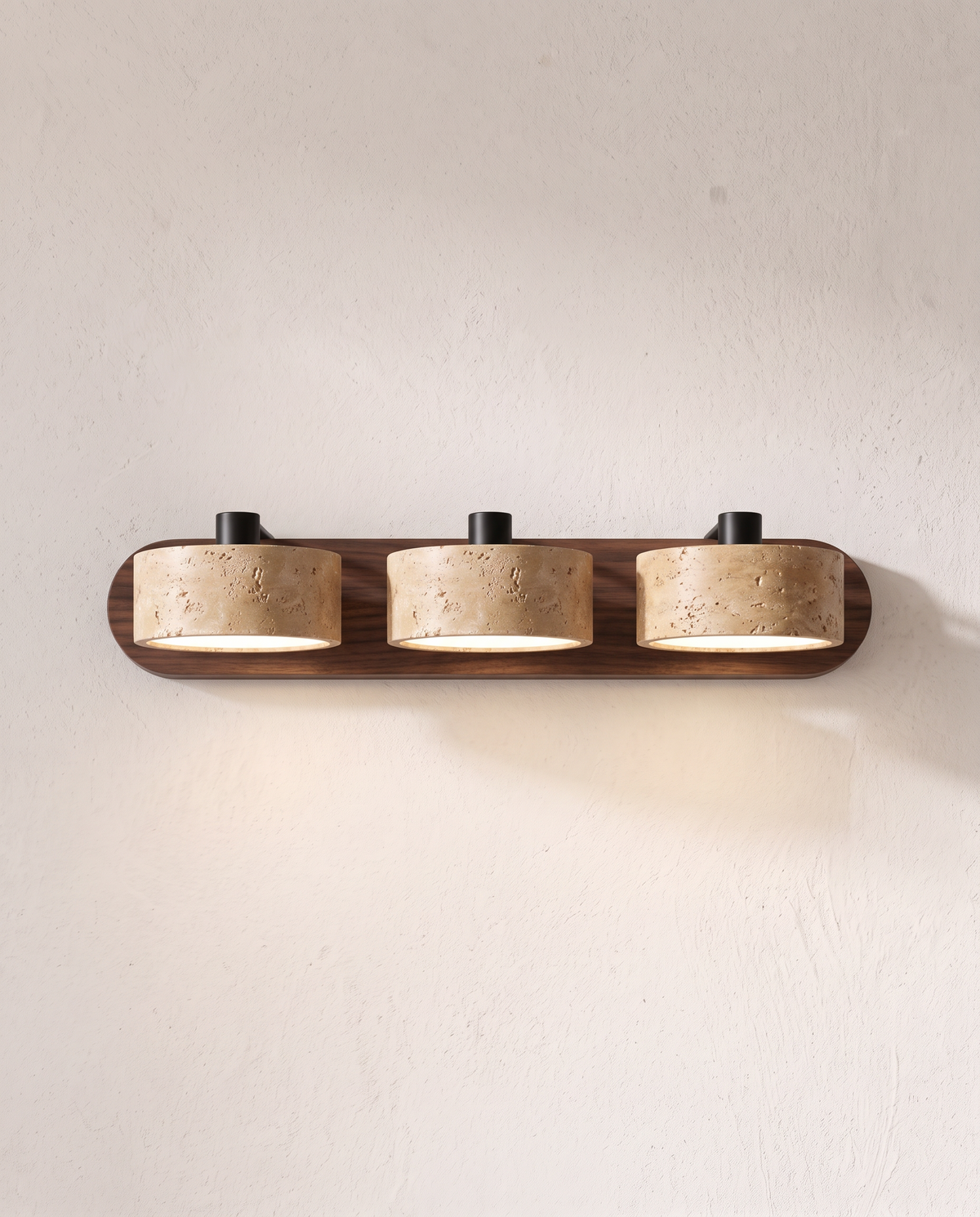 The Mantel Wall Light with three travertine lights