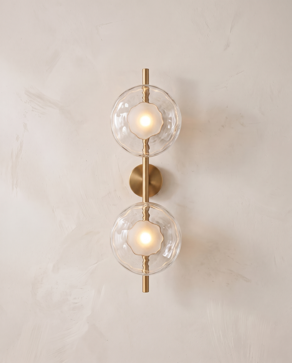 The Monocle Wall Light in Brass & Clear