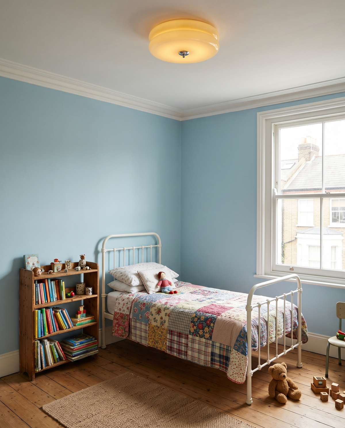 The Odeon in Custard in a sky blue child's bedroom