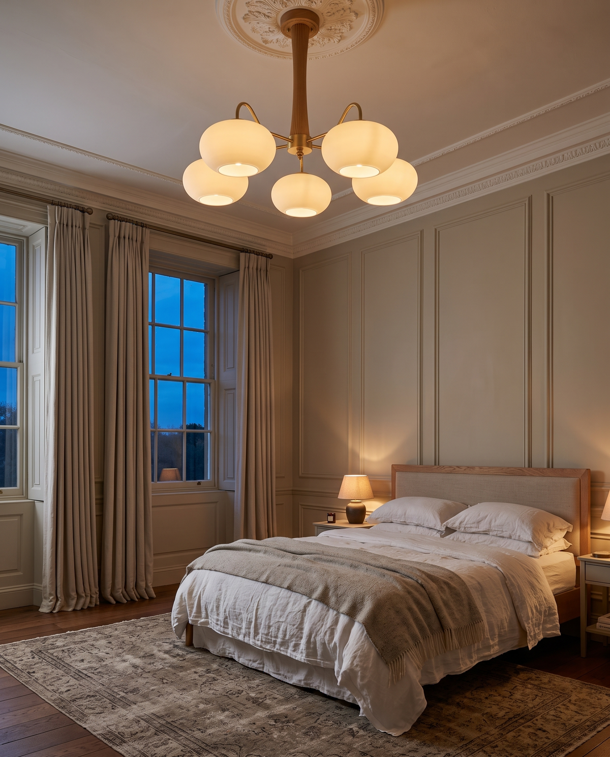 The Orchard in Honey in a Georgian bedroom