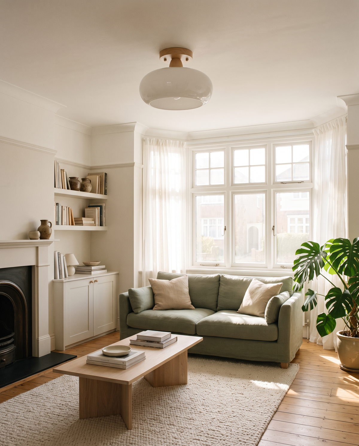 The Pebble in Milk in a sunny living room