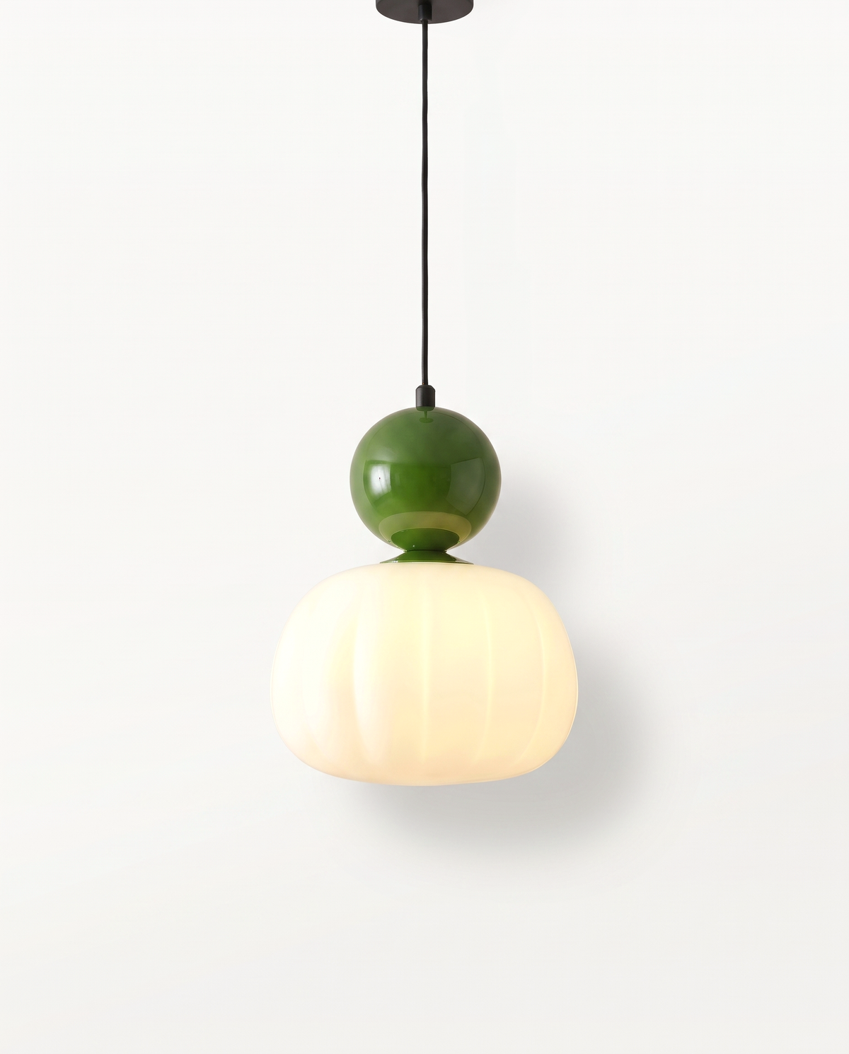 The Pomander Pendant with a bottle green ball