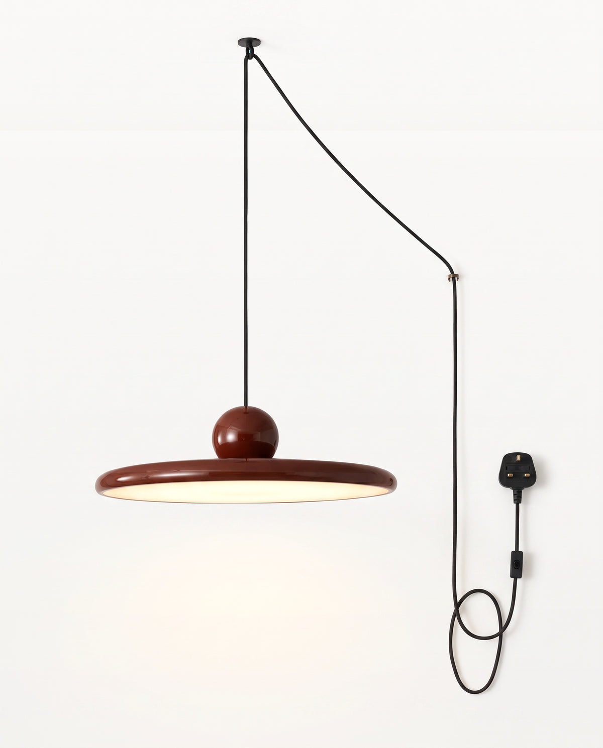 The Pulley Plug-in Pendant in Oxblood