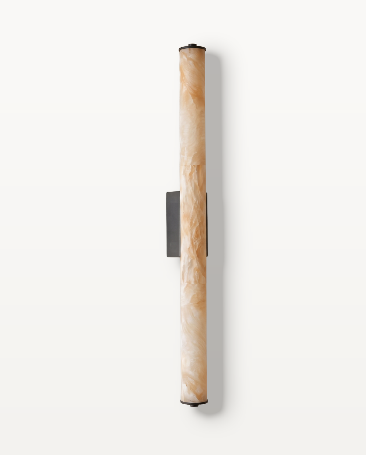 The Quill Wall Light – Black, 80 cm, slender natural stone baton with up-and-down light