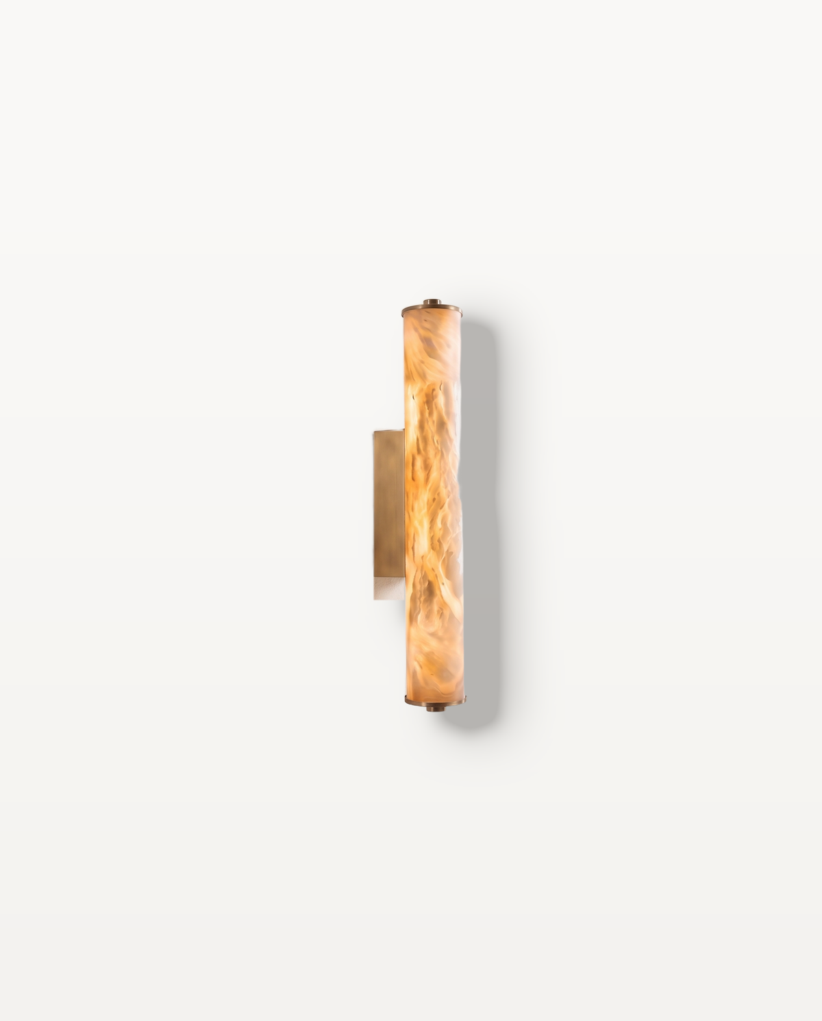 The Quill Wall Light – Gold, 40 cm, slender natural stone baton with up-and-down light