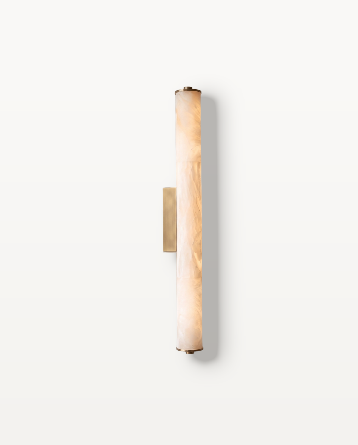 The Quill Wall Light – Gold, 60 cm, slender natural stone baton with up-and-down light