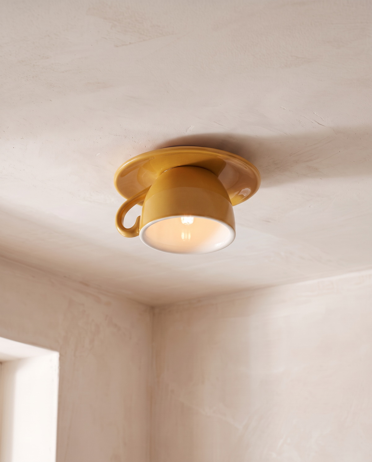 The Teacup Ceiling Light in Mustard