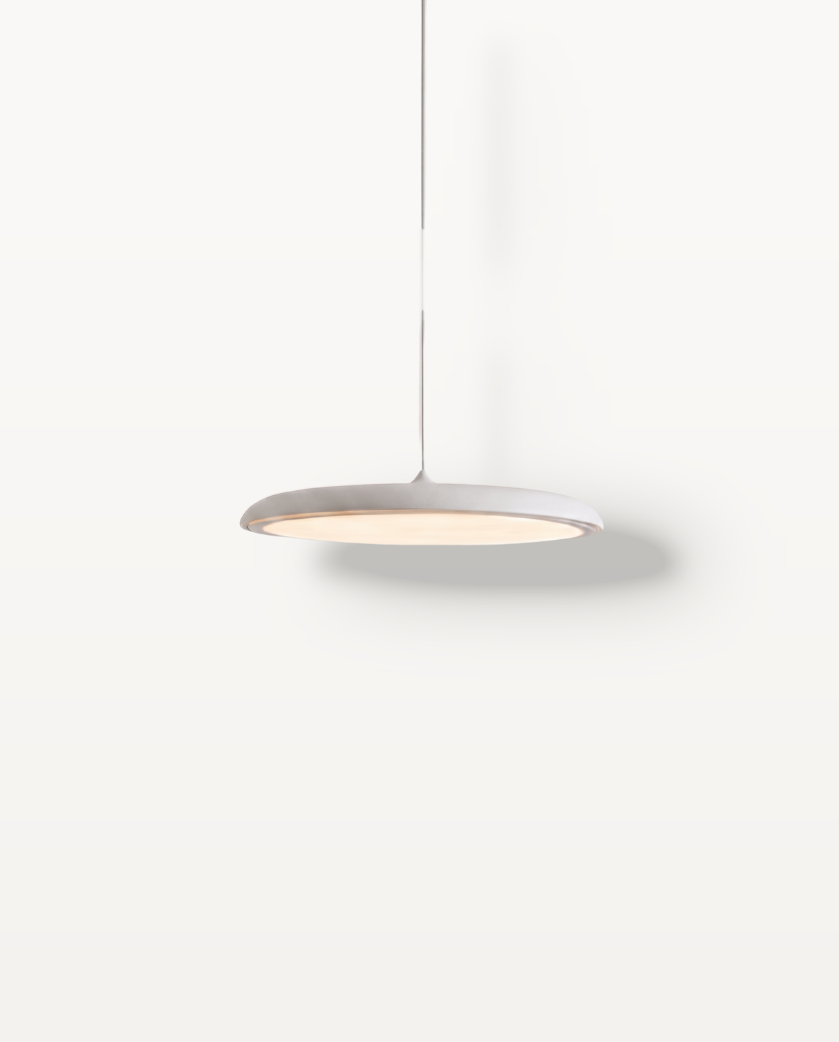 The Wafer Pendant – White, 25 cm, flat disc LED pendant