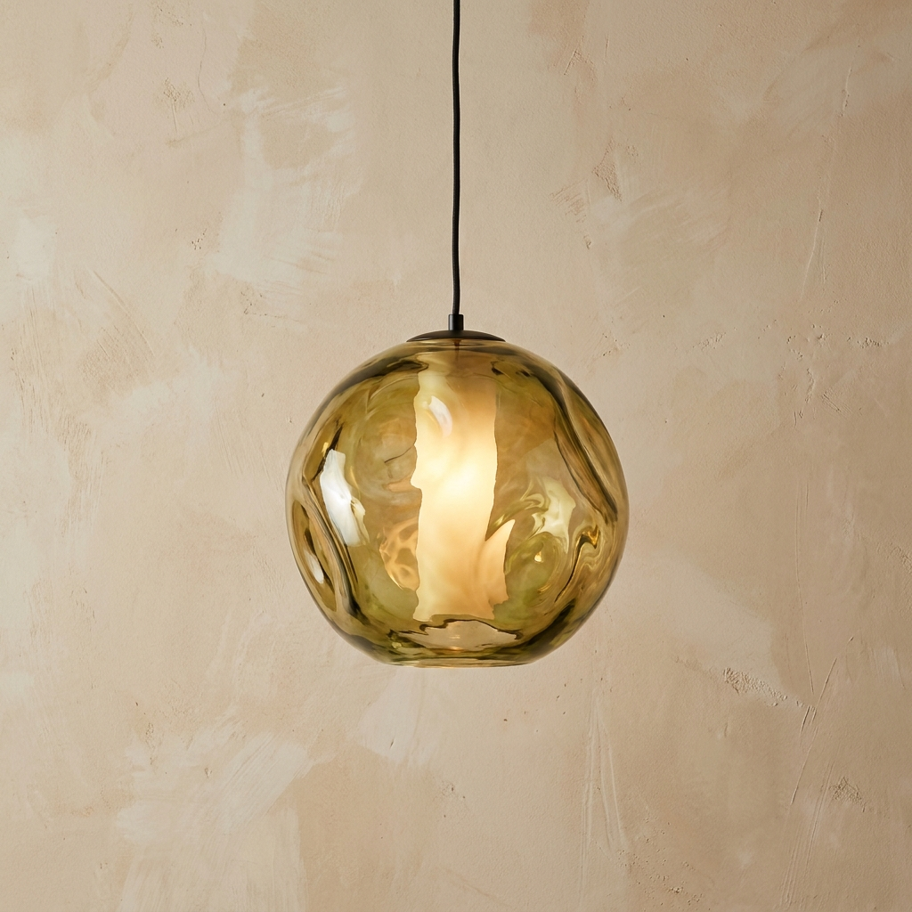 Sculptural coloured glass pendant light — Selden Home