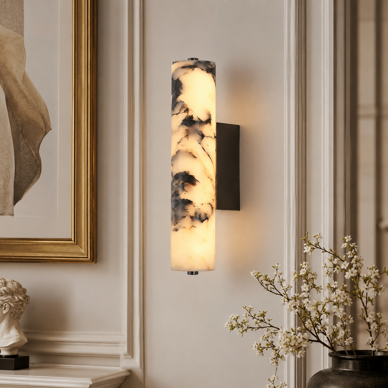 The Plinth backlit marble column wall light — Selden Home (5)