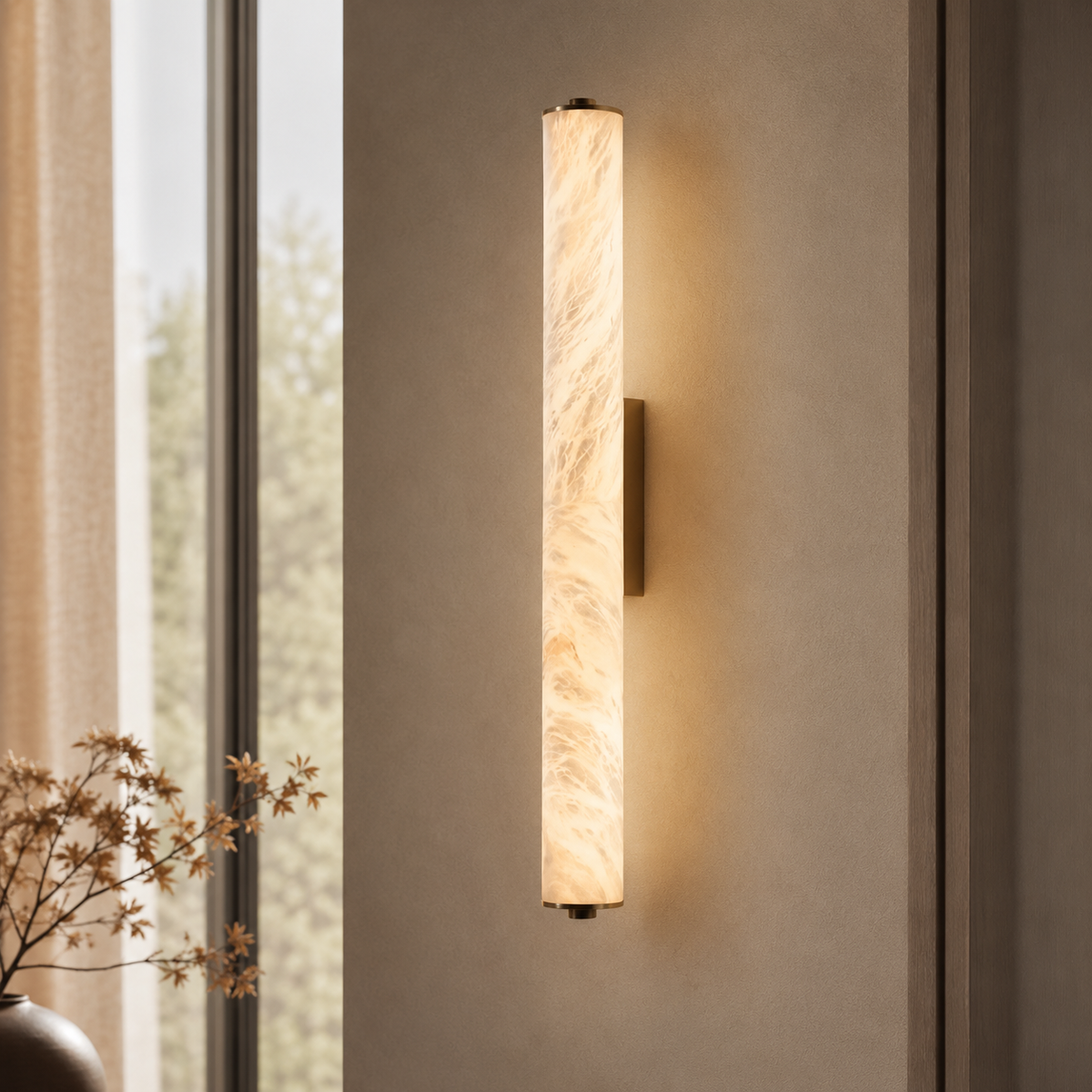 The Quill marble up-and-down wall light on a copper body — Selden Home (3)