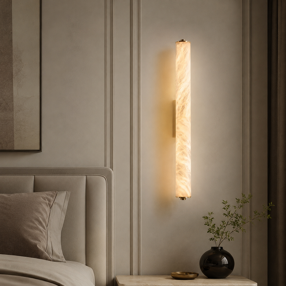 The Quill marble up-and-down wall light on a copper body — Selden Home (6)