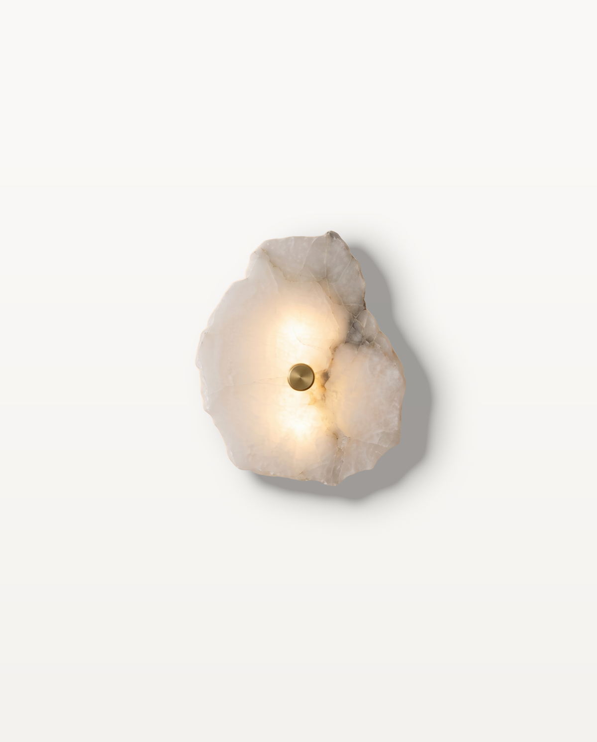 The Strata Wall Light – 1 Head, backlit natural alabaster