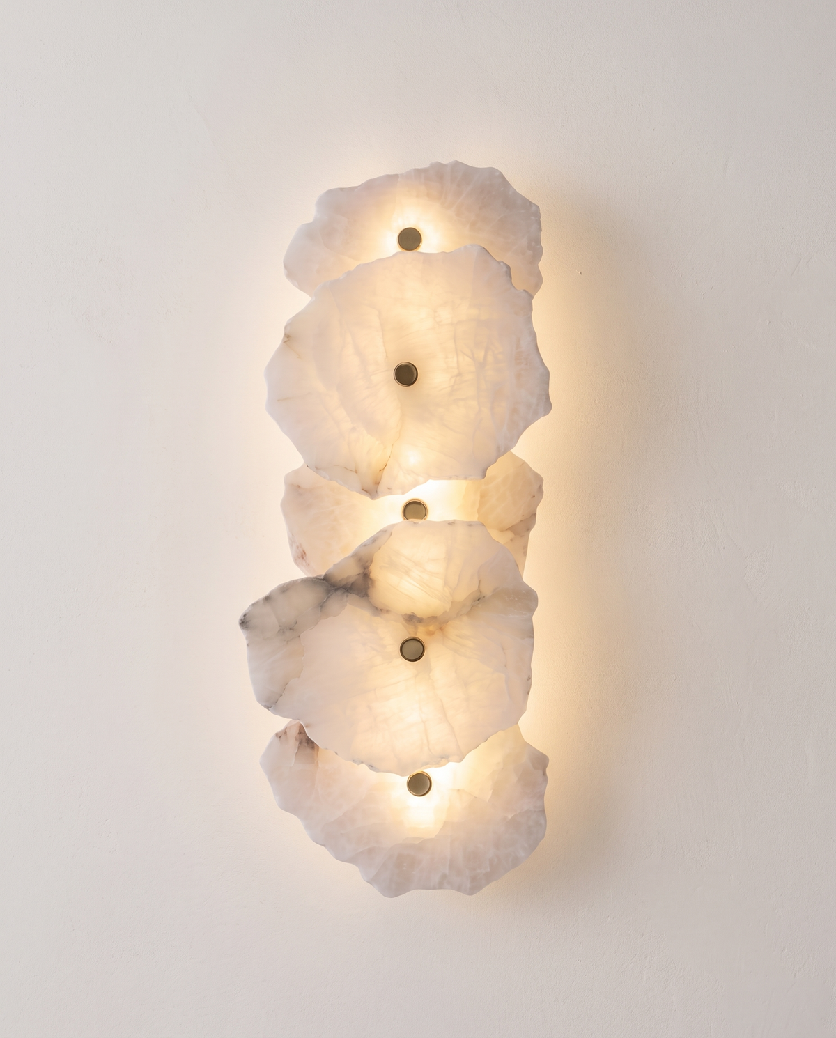 The Strata Wall Light – 5 Heads, backlit natural alabaster