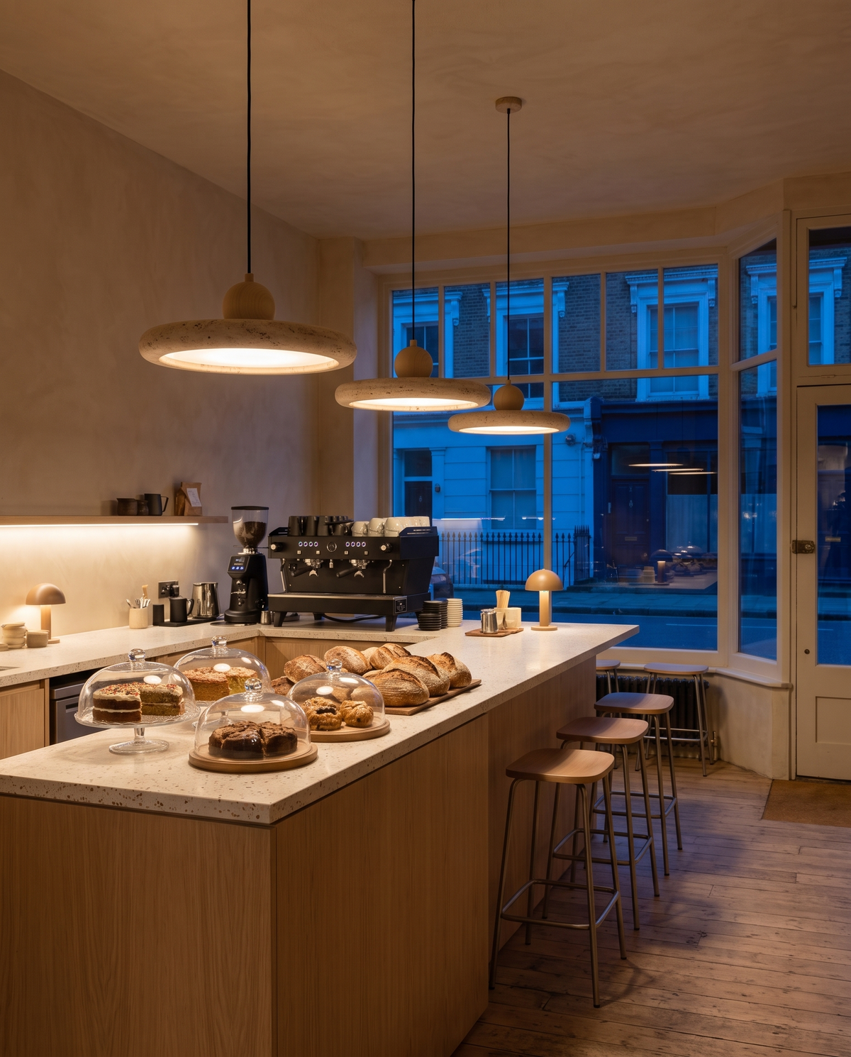 The Aperture travertine ring pendant – Notting Hill cafe-bakery