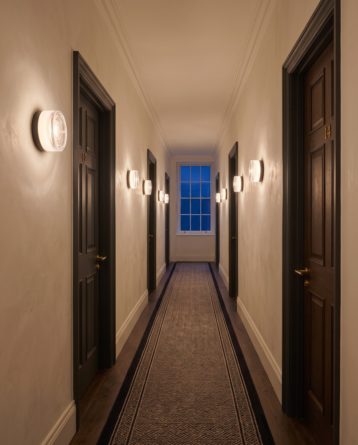 The Halo glass wall light – Mayfair boutique hotel