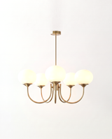 Brass & Opal / 3 Globes · Ø 46 cm