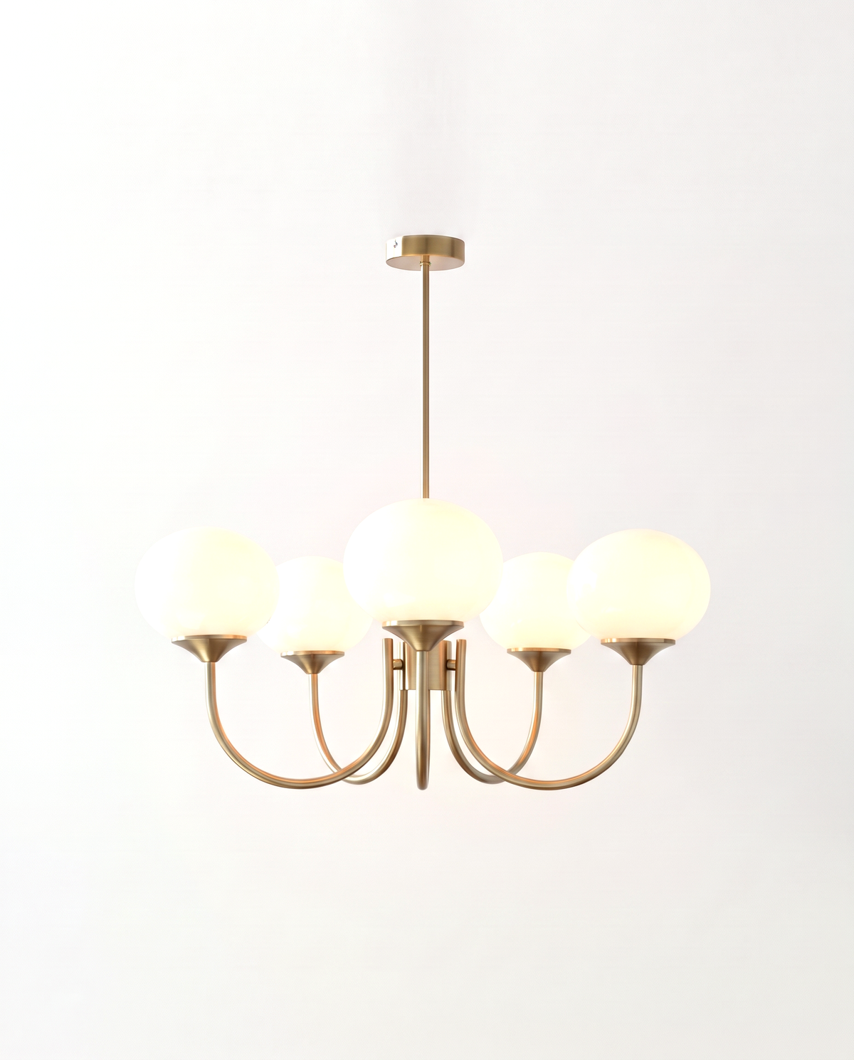 The Bonbon Chandelier in Brass & Opal