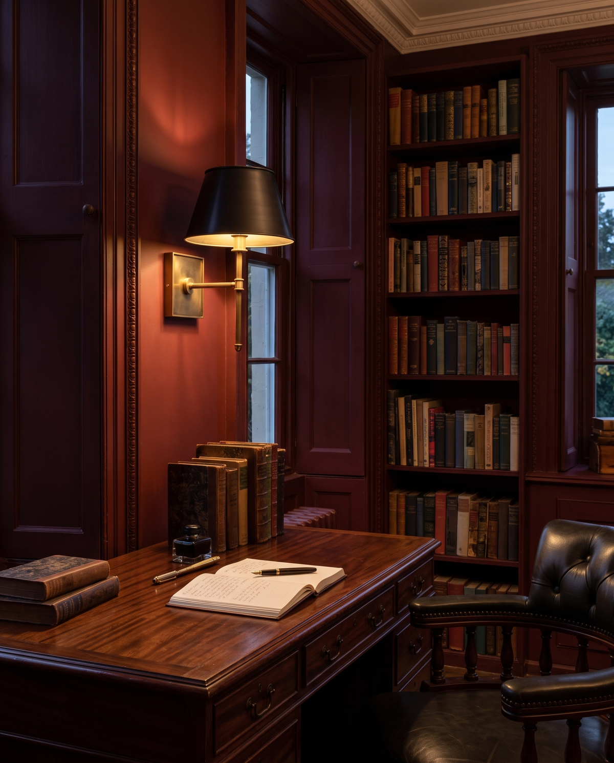 The Bureau above a mahogany writing desk in a Georgian study