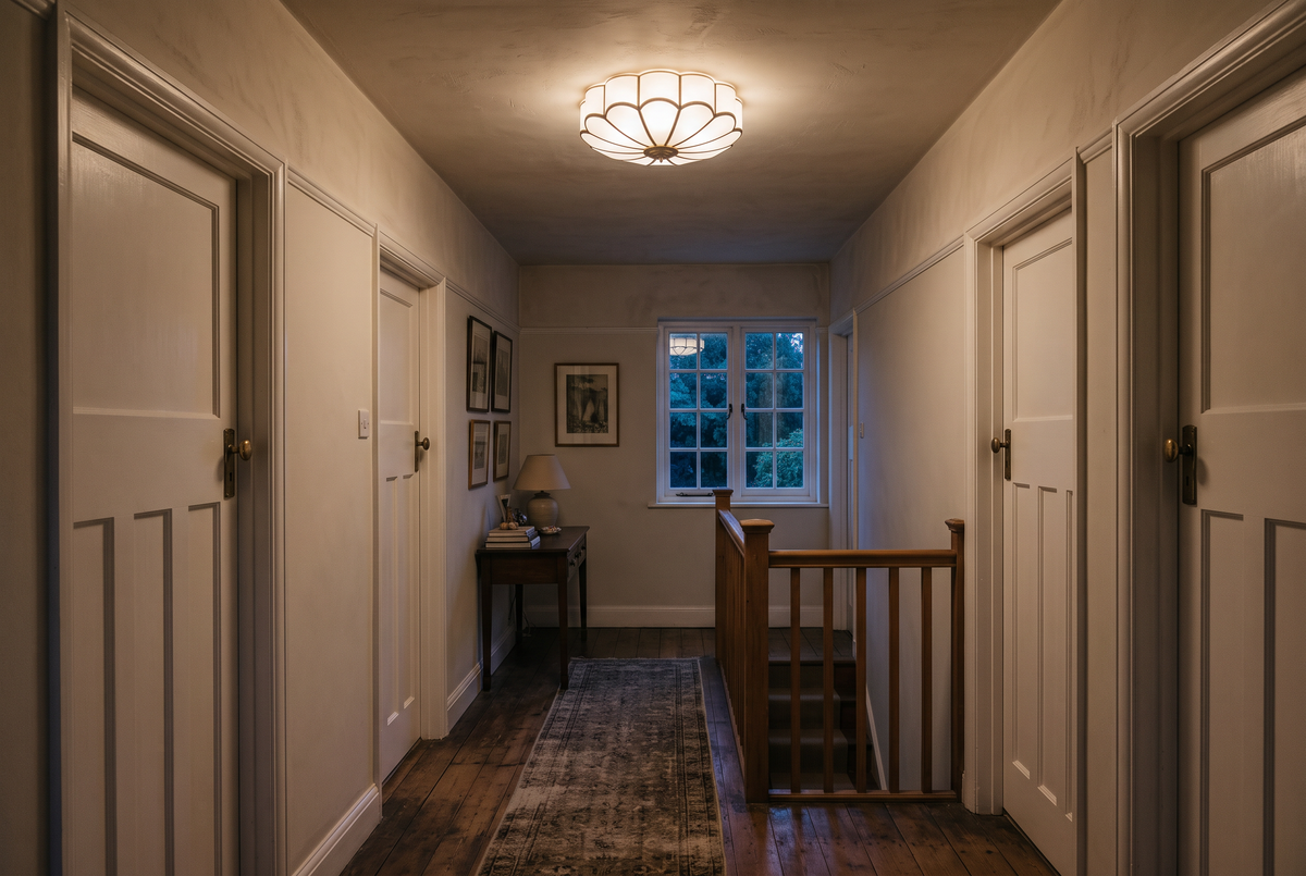 The Camellia Ceiling Light in a British home