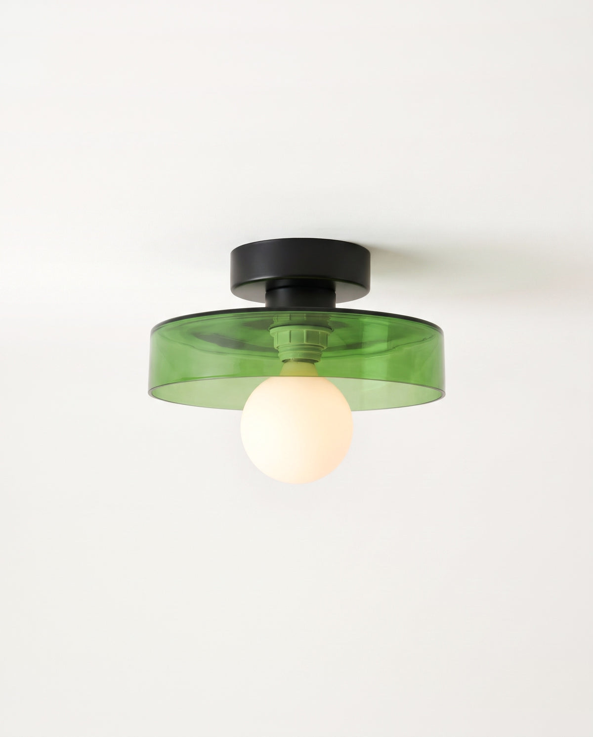The Cloche Ceiling Light in Jet & Bottle Green
