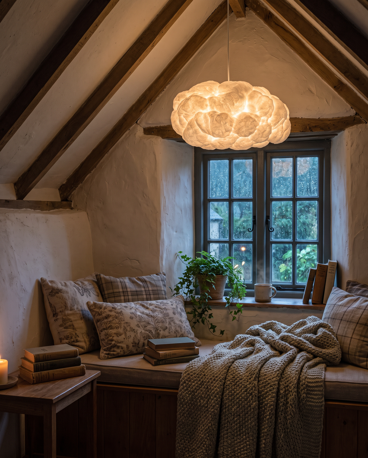 The Cumulus 35 cm over a cottage window seat