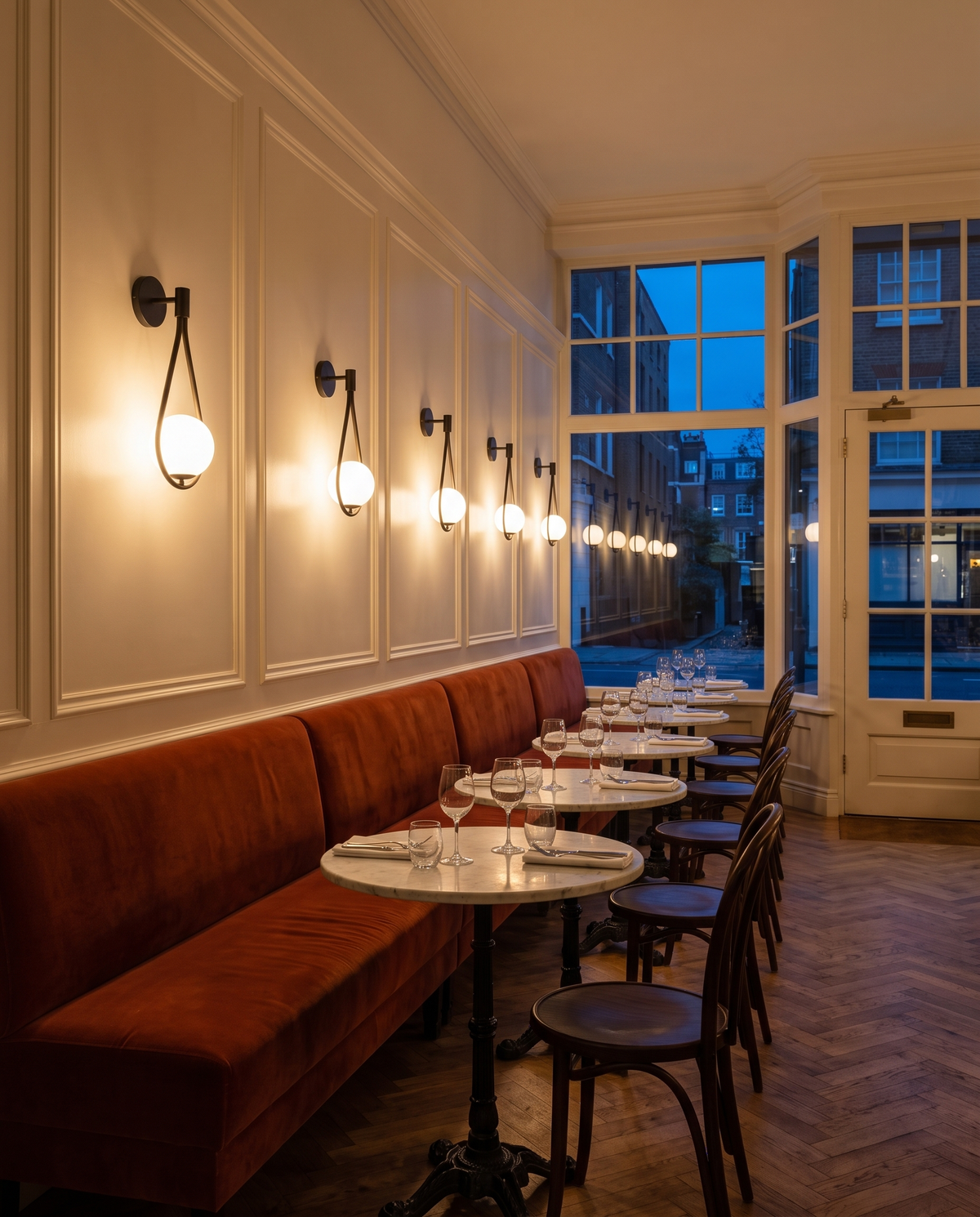 The Droplet globe wall light – Marylebone bistro