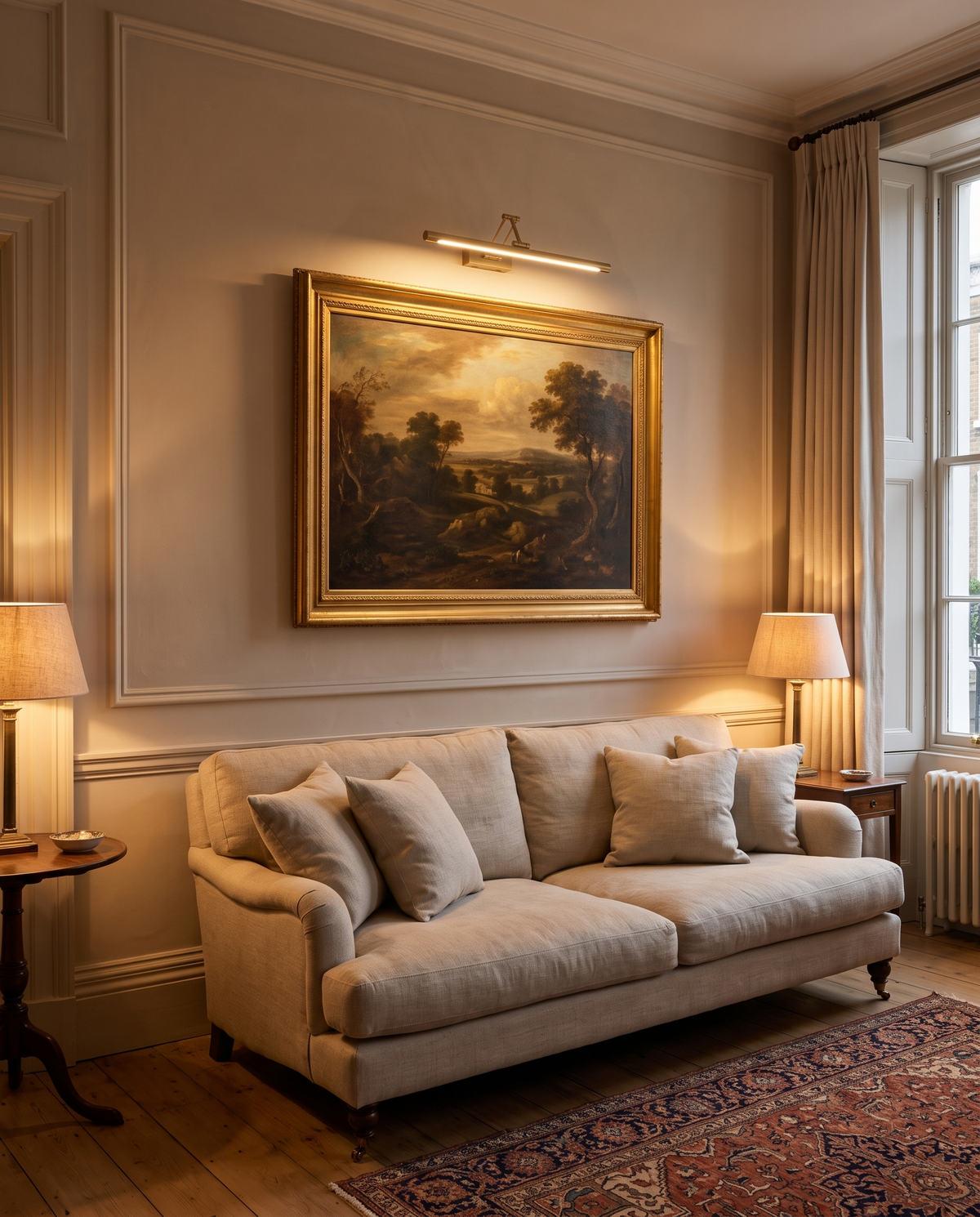 The Gallery above an oil landscape in a Georgian drawing room