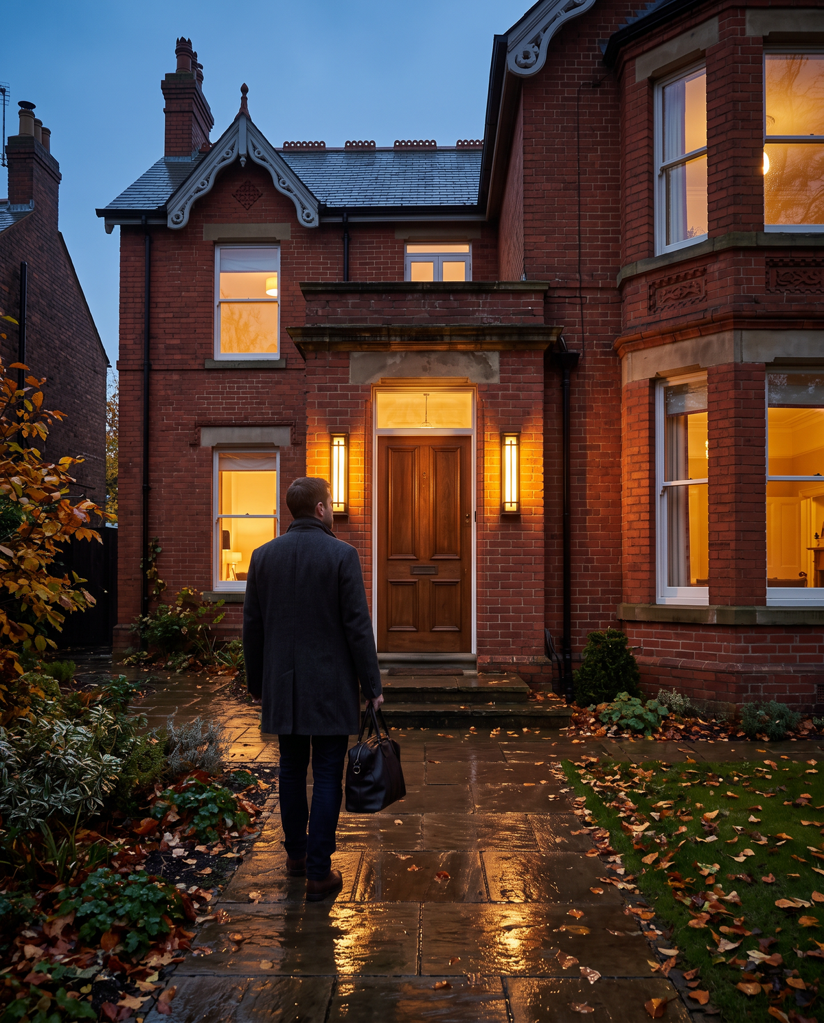 Coming home on a wet evening between two Gatepost lights